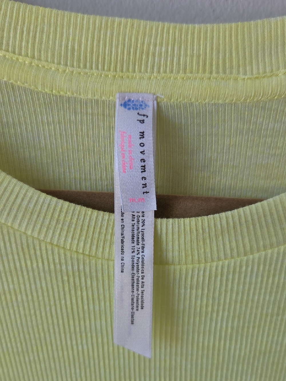 Free People Movement Bright Yellow Ribbed Tank Top Size Medium - Picture 2 of 7